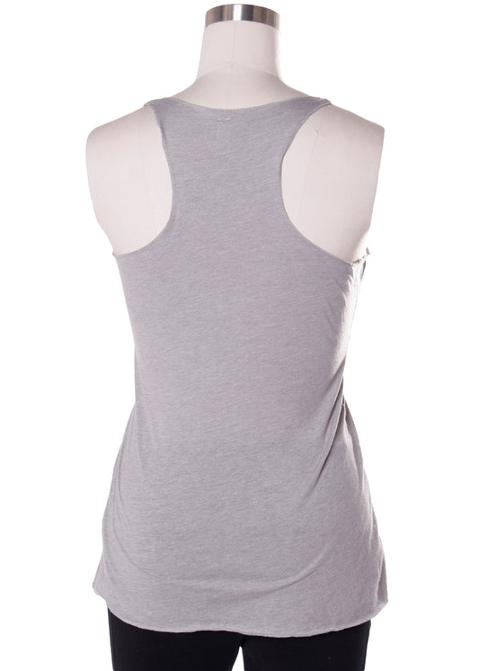 "Keep It Light" Racer Flow Tank in Soft Grey